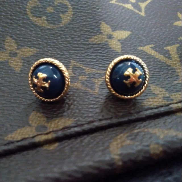 Tory burch 藍金 耳環