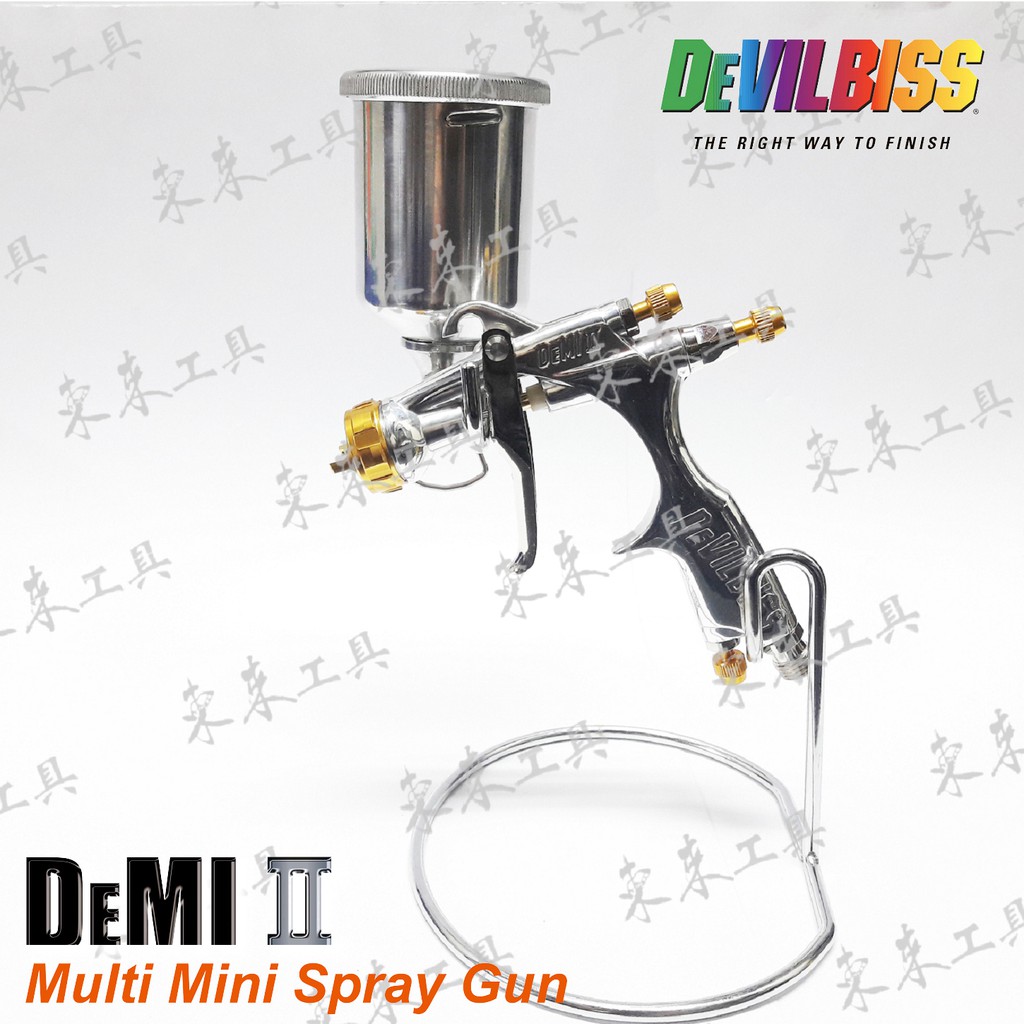 日本 DeVilbiss DEMI2 重力式噴槍 槍+漆杯+調風錶 噴槍調壓閥 高霧化 迷你噴槍 修補槍 送槍架