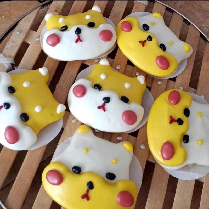 #廚房烘培DIY手壓式可愛狗柴犬卡通造型饅頭餅乾模具
