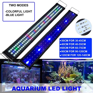 藍色/rgb 30/40/60/90/120CM 防水 LED 水族燈魚缸燈條潛水水下夾燈水生裝飾 12V