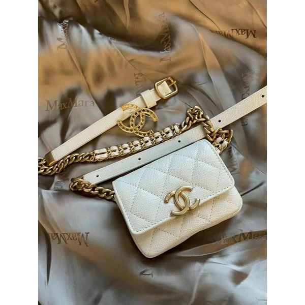 Chanel 新款22p 奶白色腰包！ 一包多用 皮帶可單獨拿出來 非常時髦 正品代購歐洲代購