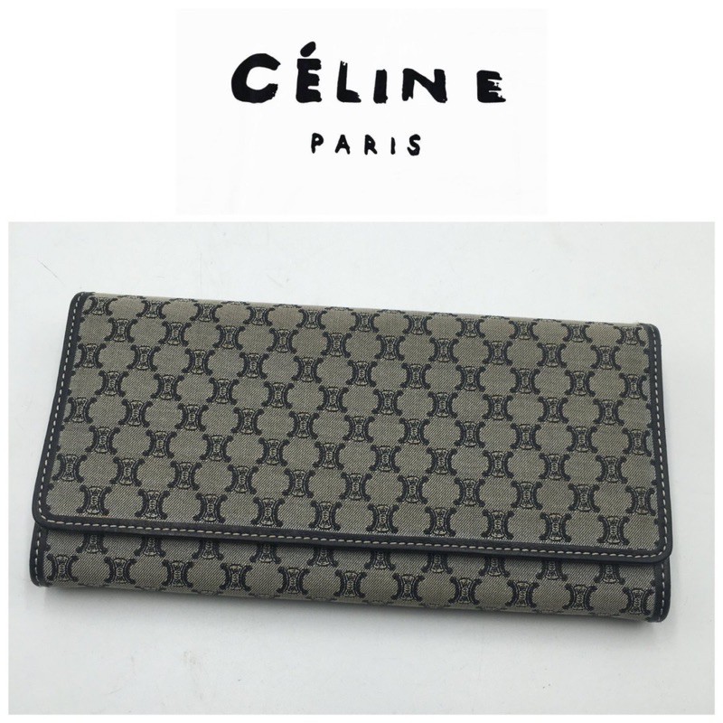 二手真品 CELINE 皮夾 長夾  藍250