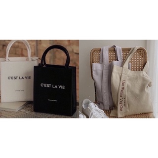 LOVFEE 品牌標語提把小方包 時髦品牌小包 方包 兩用包/品牌帆布袋 手提袋