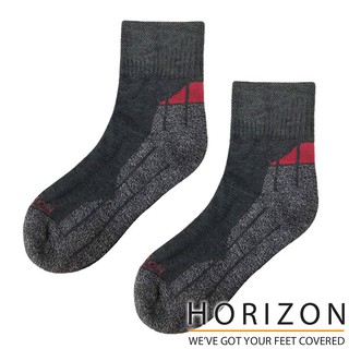 【HORIZON】MERINO QUARTER 美麗諾羊毛襪 HO-2224『灰黑/灰/酒紅』