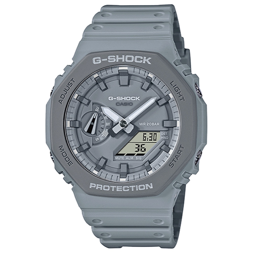 【CASIO】卡西歐G-SHOCK 農家橡樹電子錶-水泥灰(GA-2110ET-8A) 台灣卡西歐保固一年