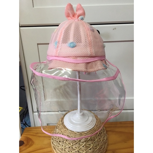 小玫瑰🌹夢幻網帽🦋新生兒嬰兒幼兒專用防疫帽防飛沫面罩+SGS安全認證無毒面罩