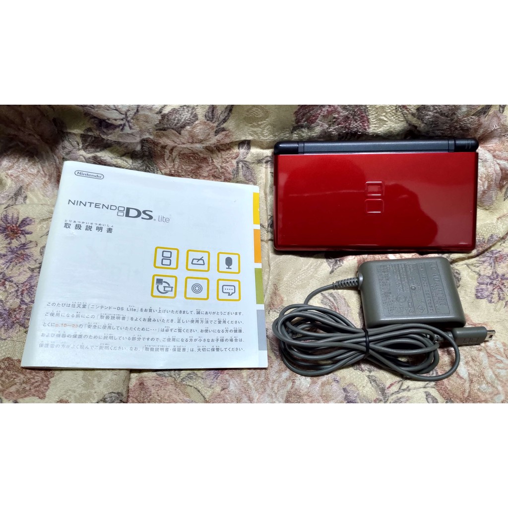 NDS　任天堂 NDS Lite クリムゾン/ブラック 紅/黑 日規主機(無外紙盒) (NDSL 紅黑色)　日版 二手品