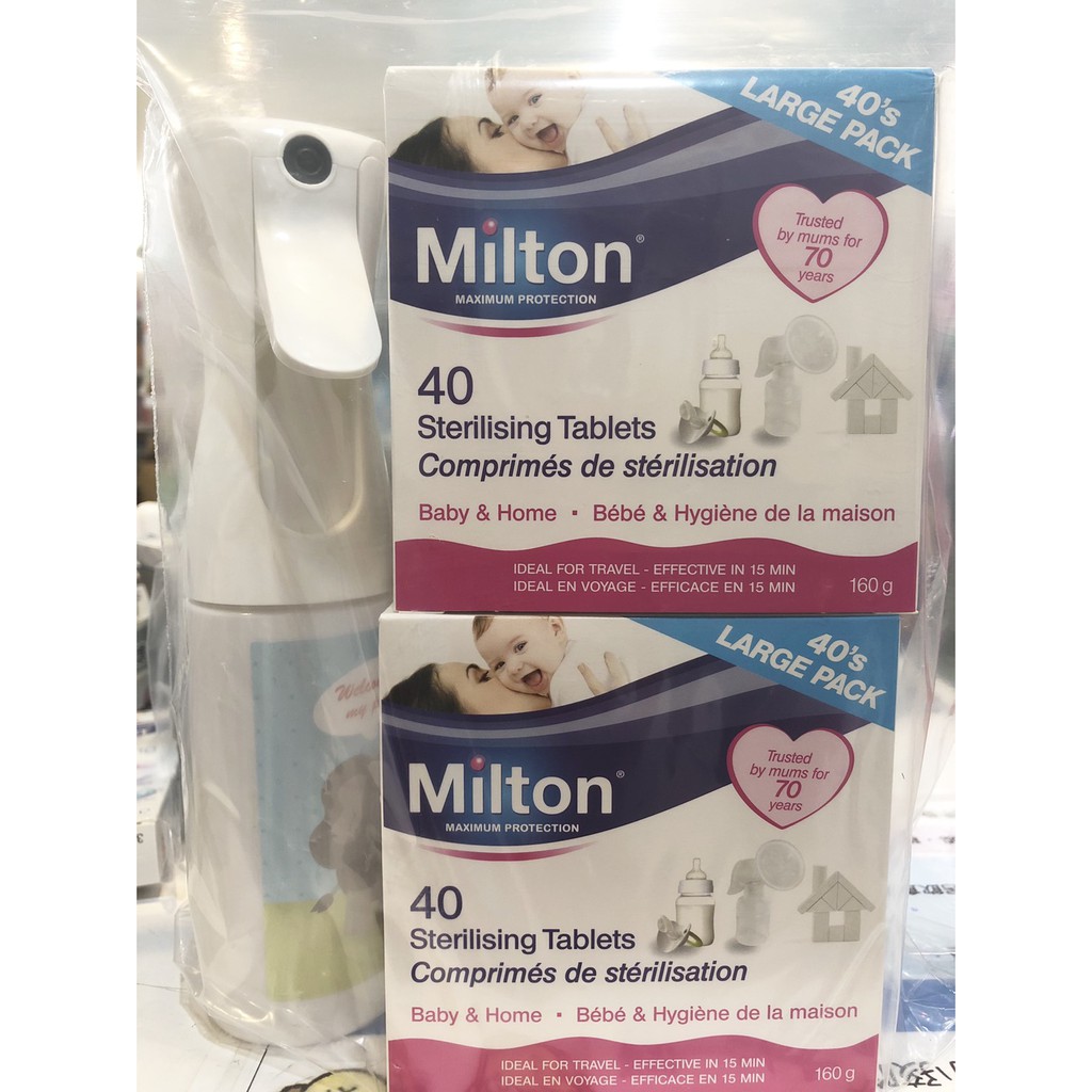 米爾頓 嬰幼兒專用消毒錠 + 噴霧瓶 組合