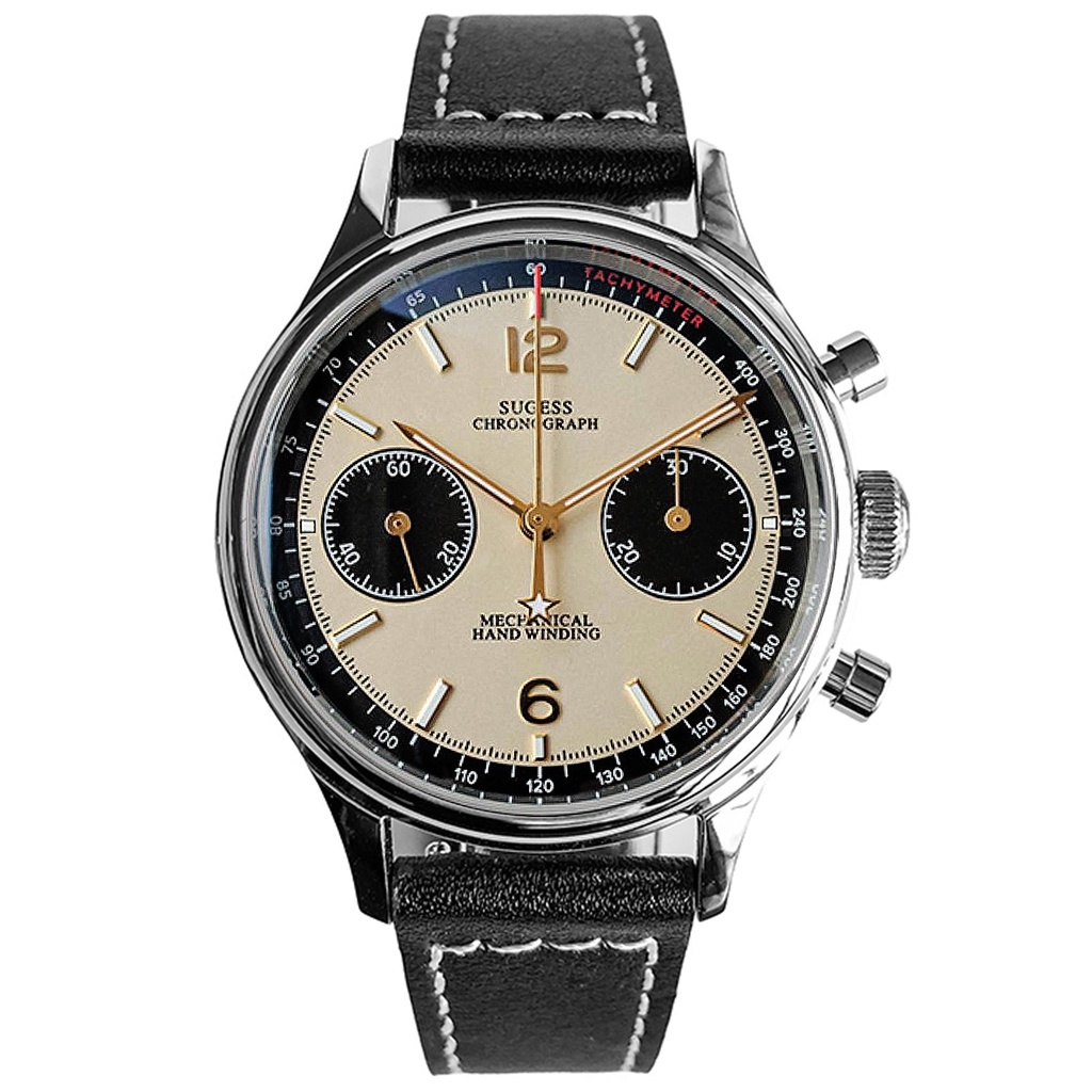 AF Store* Sugess Chrono Heritage SUPAN002SN 計時手錶 機械錶 紅秒針 香檳金