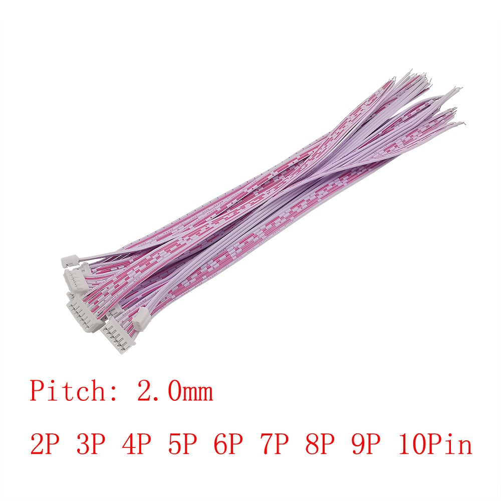 5pcs 20CM JST PH2.0 母連接器間距 2.0mm 單頭端子電纜線連接器 2P 3P 4P 5P 6P 7