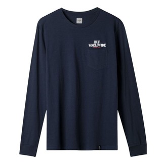 HUF SERIF STACK L/S POCKET TEE 長T 深藍【A-KAY0】【TS00872DNAVY】