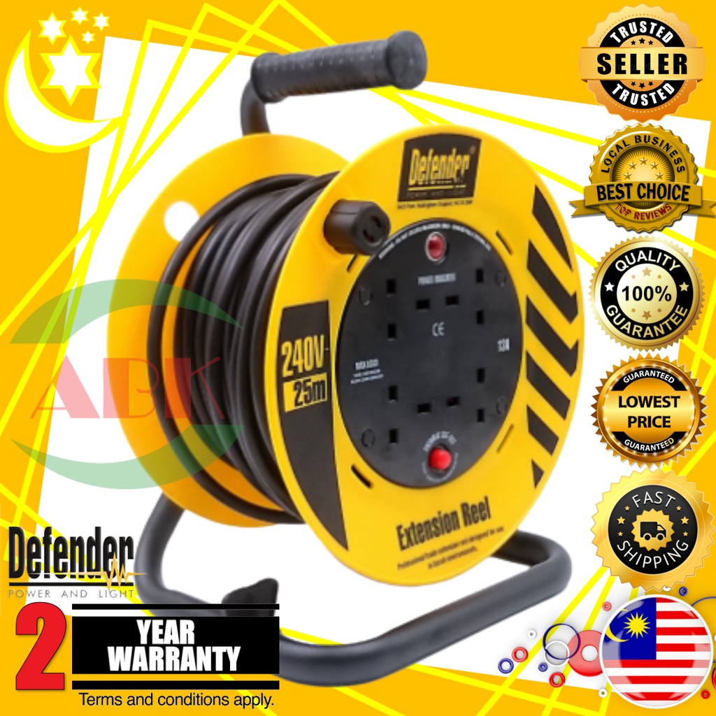 Defender E86477 25M 240V 工業延長線電纜捲筒