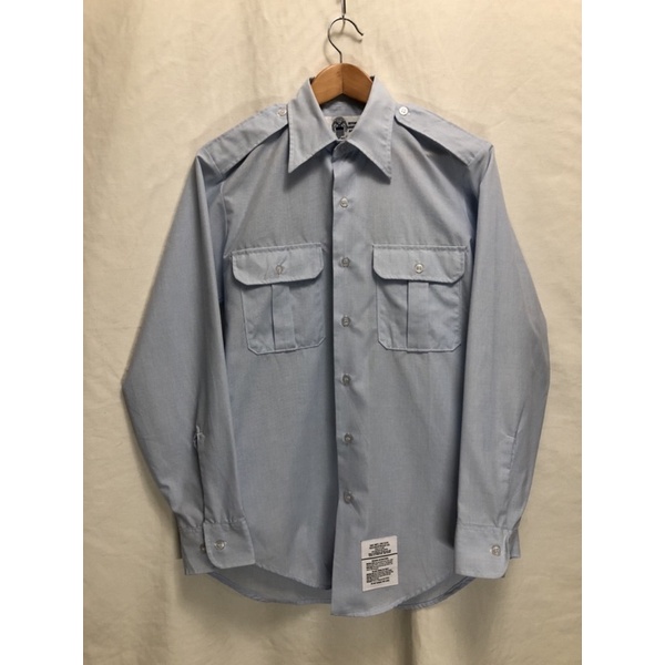 MA38🇺🇸美軍公發 藍色長袖襯衫 尺寸15X33 (M號） 美軍庫存流出品