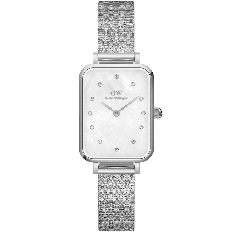 DW錶 Daniel Wellington銀殼珍珠母貝面方型米蘭腕錶20x26mm DW00100580