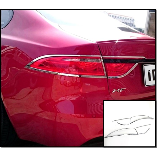 圓夢工廠 Jaguar 捷豹 積架 XF X260 2016~2021 改裝 鍍鉻銀 車燈框飾貼 後燈框 尾燈框