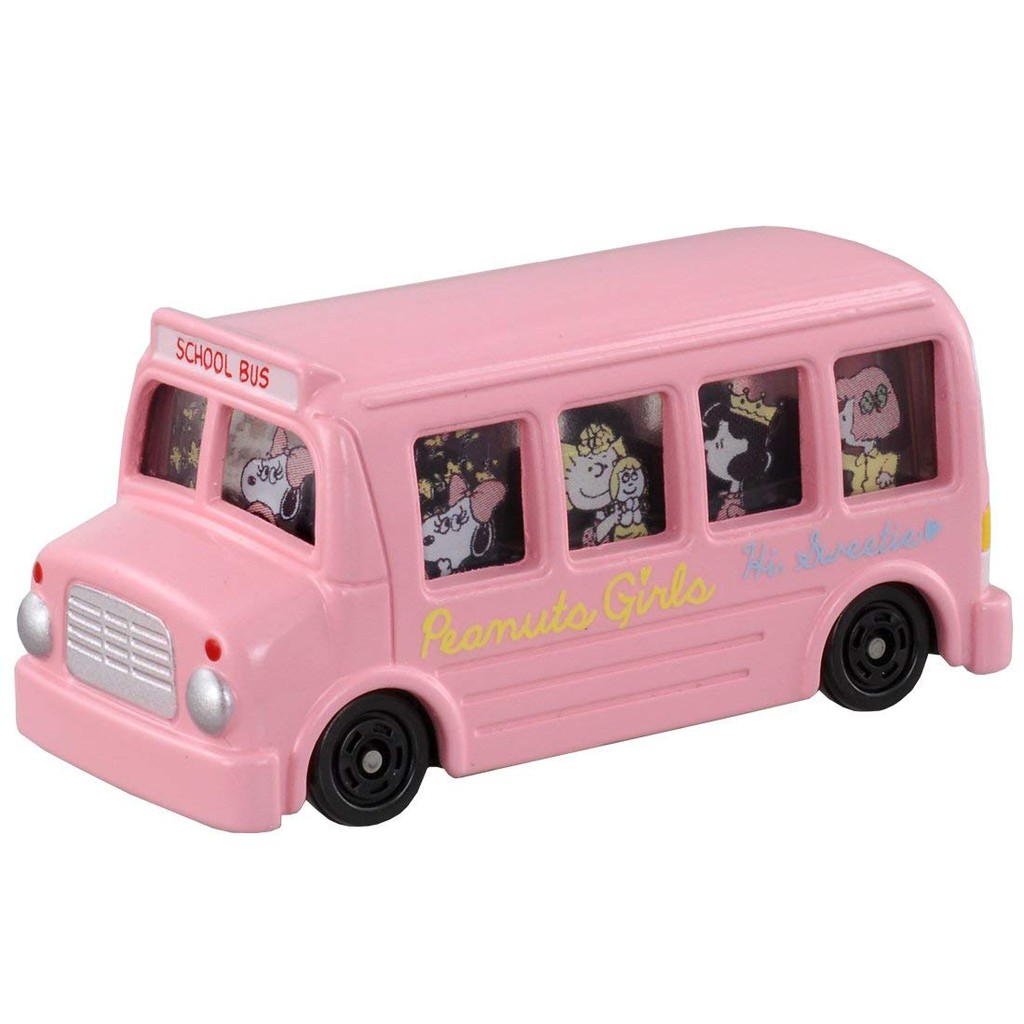 新車貼 小汽車 Dream TOMICA no. 154 史努比校車巴士  史努比 日本進口 粉紅色款 ~全新