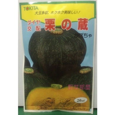 【野菜部屋~】K69 北海道栗之藏南瓜種子1顆 ,  栗子南瓜 , 早生品種 , 每包13元 ~