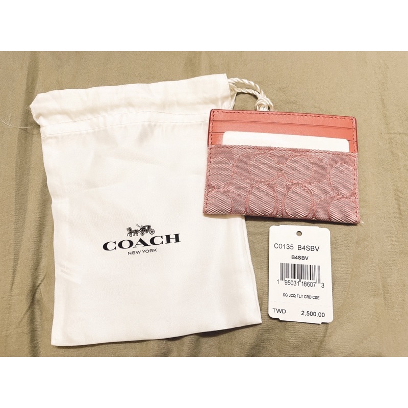 《Coach》粉紅色卡片夾 卡夾 卡套 證件套 識別證套 全新 專櫃正品