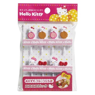 TORUNE 便當野餐 裝飾叉 水果叉 點心叉 hello kitty 8件組 [偶拾小巷] 日本