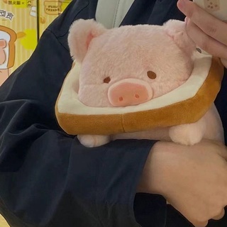 🍀咕嚕嚕🍀 貪吃崽lulu豬抱枕 小紅書同款 卡通可愛少女心麵包豬 毛絨公仔 罐頭豬 送女友女生禮物