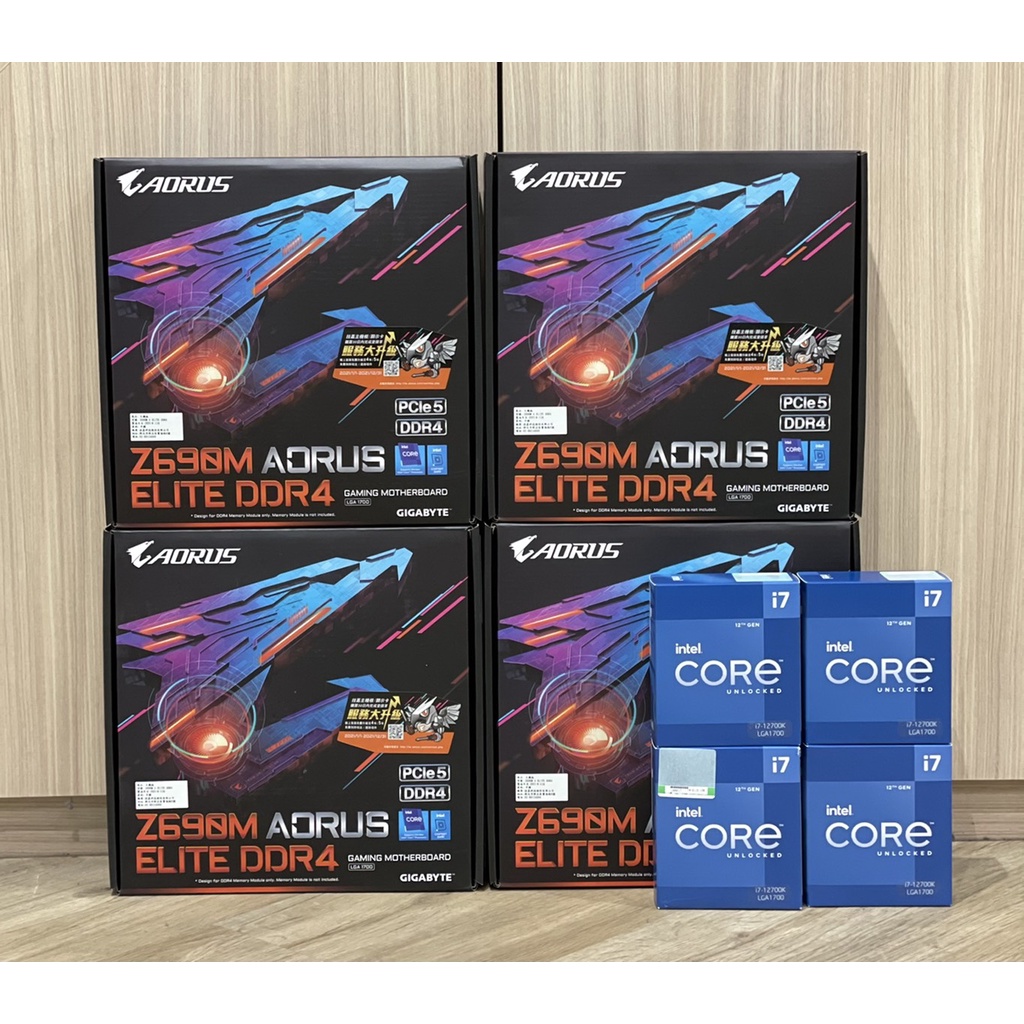 【全新未拆】Intel i7 12700K + GIGABYTE 技嘉 Z690M AORUS ELITE DDR4