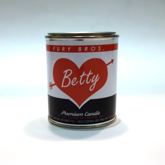 美國Fury Bros.機油罐造型天然有機香氛蠟燭Betty貝蒂甜心紅玫瑰/白茶花