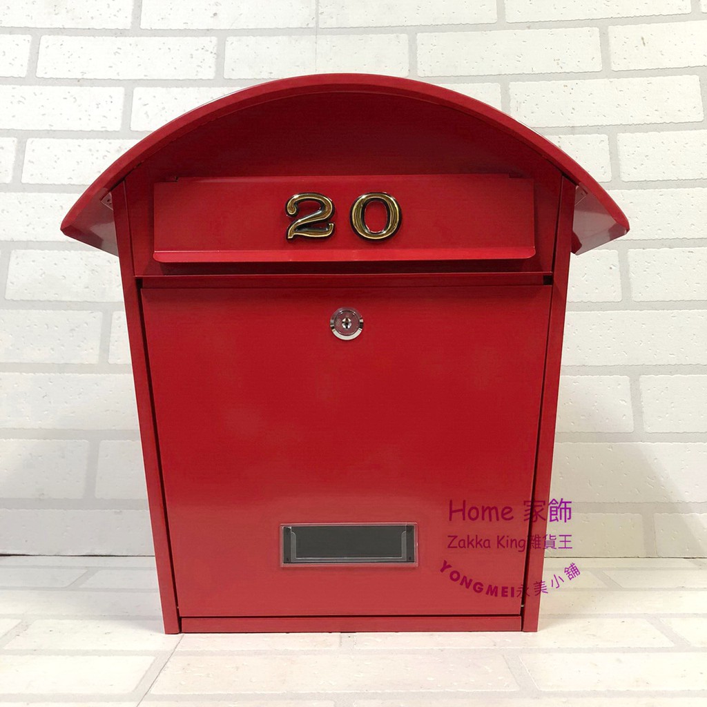 [HOME] 圓頂信箱 附門牌號碼 蘇格蘭紅色 郵筒 郵筒 信件箱 意見箱 耐候性佳 大門口