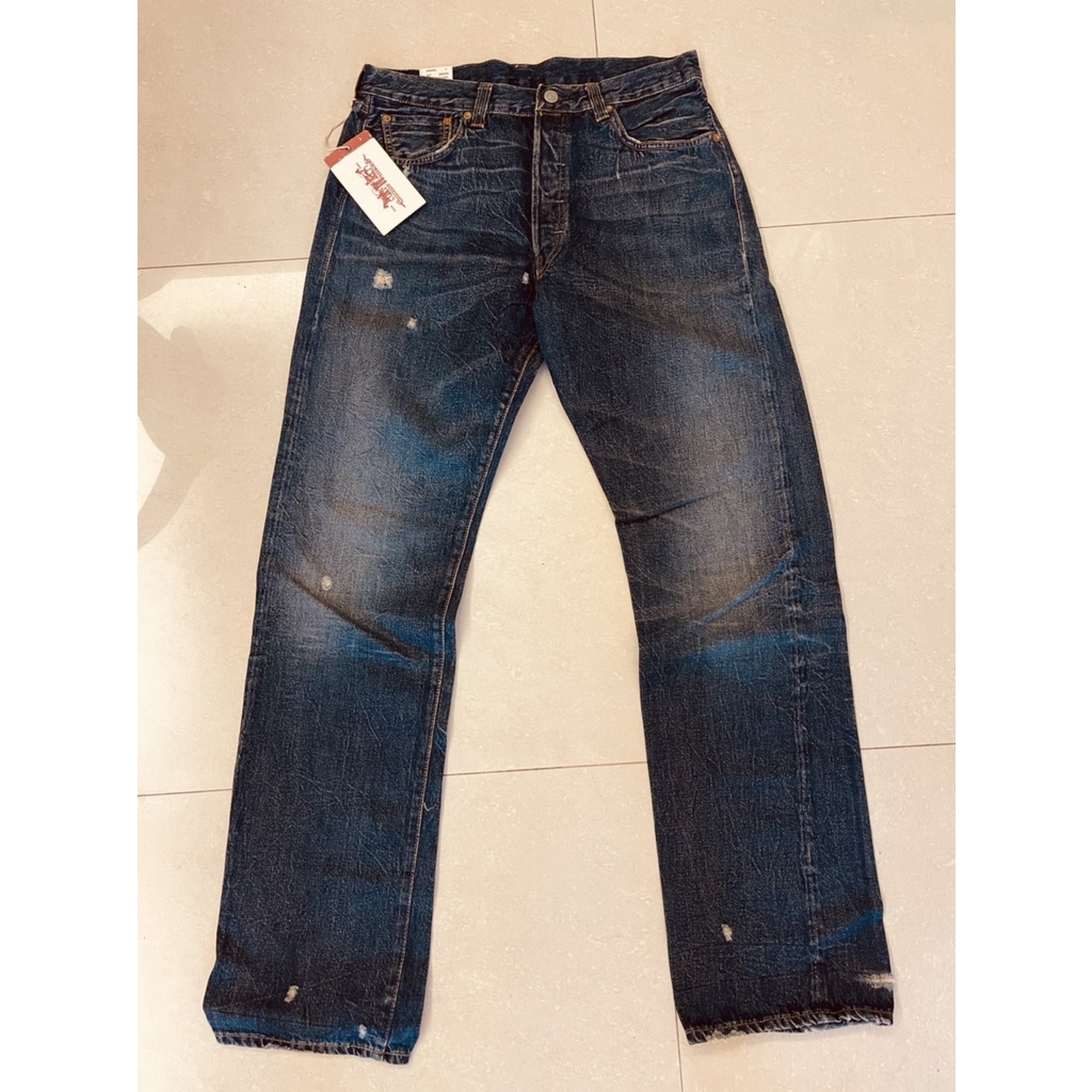 TSU選物  全新LEVIS  美國製 Levi'S lvc 47501-9041  1947年 小破壞牛仔褲 W36