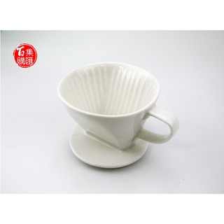 【集匯百購】陶瓷咖啡濾杯 滴漏式咖啡濾器 手沖咖啡濾器 2-4人 白色
