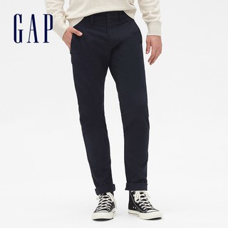 Gap 男裝 棉質微彈直筒型棉褲-經典海軍藍(500360)