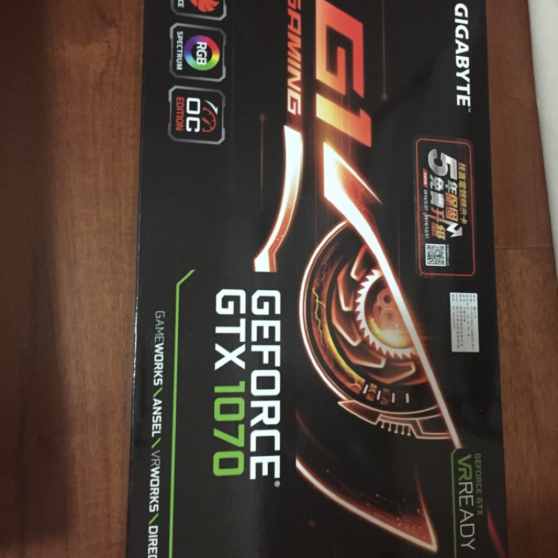 技嘉 GTX1070 GAMING-8GD 顯示卡 (Nvidia 1070 8G)