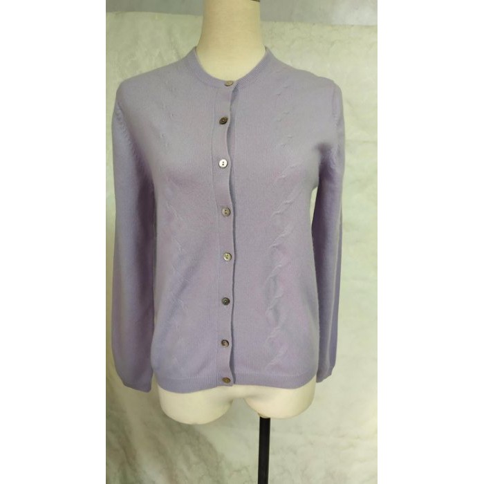 專櫃輝盟free 100 Cashmere 喀什米爾羊絨薰衣草紫色毛衣外套 G40 蝦皮購物