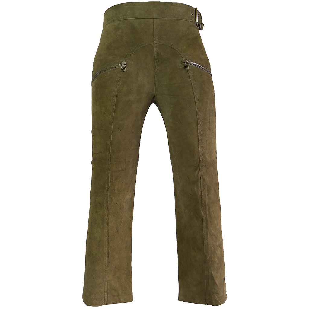 設計師黃蕙玲品牌PESARO橄欖綠色麂皮縫線造型9分褲 M號