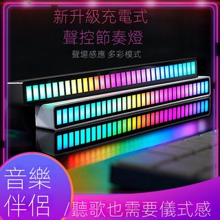 節奏燈氛圍燈拾音燈RGB聲控燈汽車載LED氣氛桌麵音樂感應頻譜APP