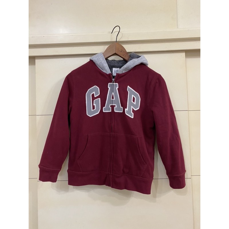 Gap kids 兒童Logo 仿羔羊絨連帽外套m(8)