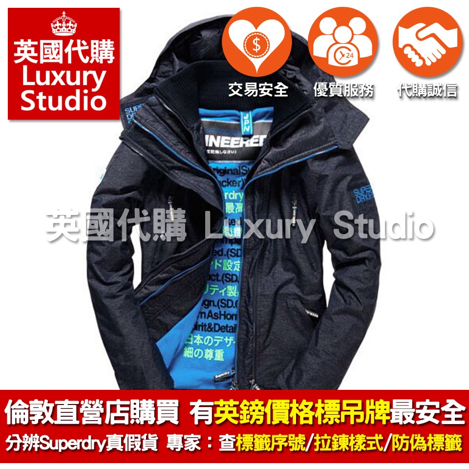 現貨 極度乾燥 Superdry Attacker Jacket 攻擊者 防風外套 黑色 藍色 橘色 灰色 文字 M