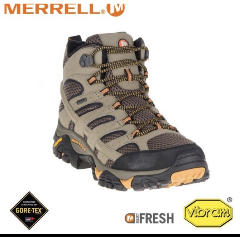 【MERRELL 美國 男 MOAB 2 MID GORE-TEX寬楦中筒登山鞋《棕色》】ML06057W