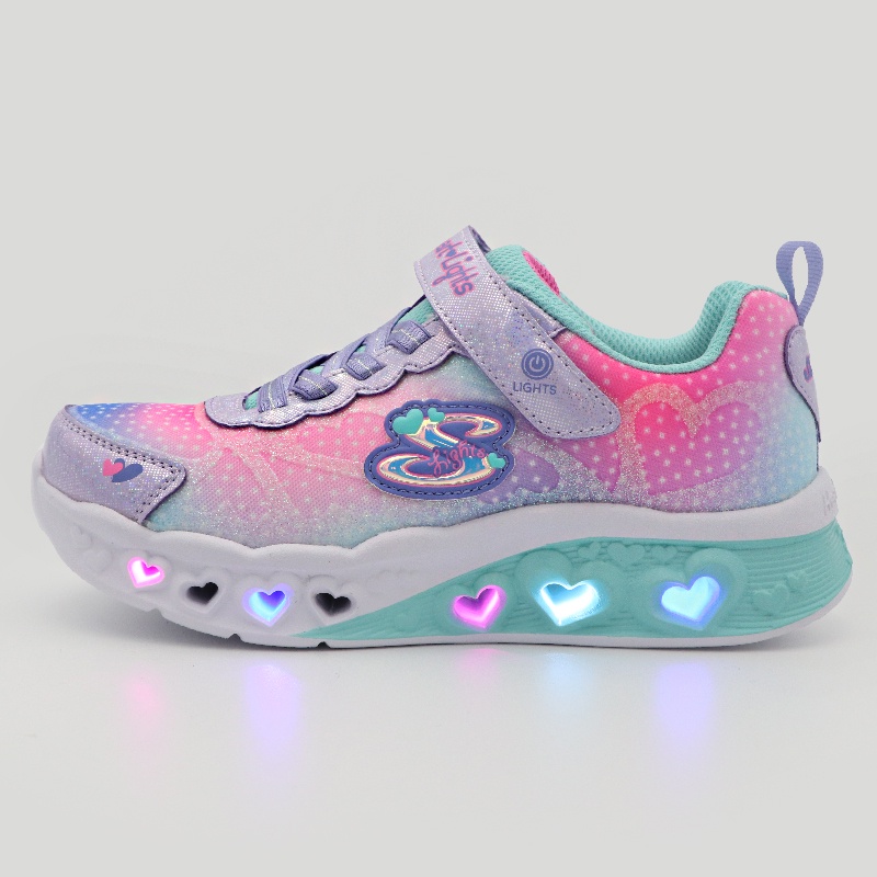 SKECHERS S LIGHTS 燈鞋 炫彩燈鞋 中大童 藍粉 R8177(302315LLVMT)