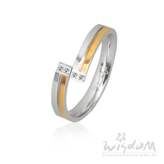 威世登 316L玫瑰金雙色白鋼戒指 情人節,生日,紀念日-NA22GNA00006-ADEX