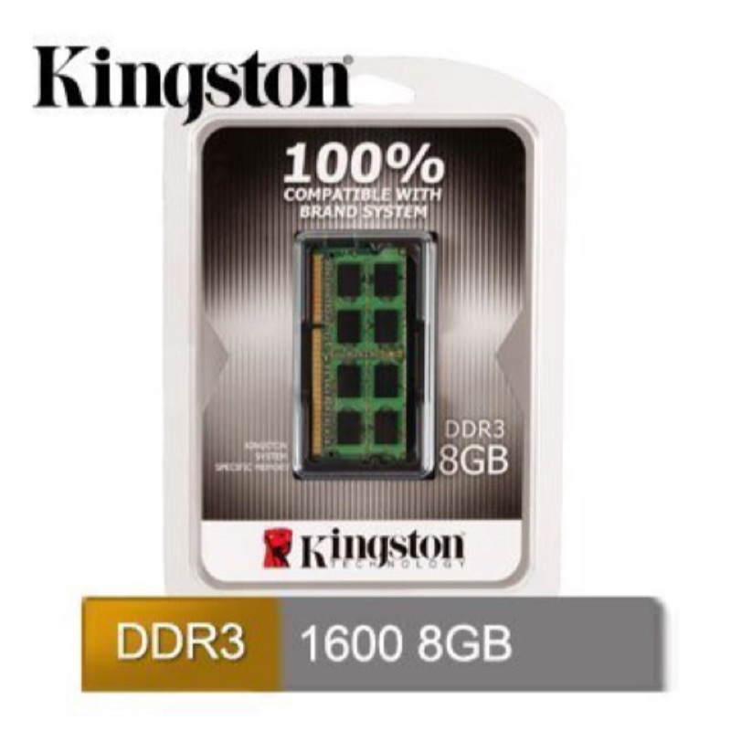 金士頓 Kingston KTA-MB1600/8G = KCP316SD8/8 DDR3 1600 8G 筆記型記憶體