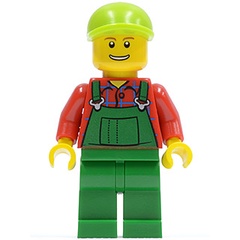 樂高人偶王  LEGO 絕版/經典城鎮人偶#4626 cty0296 工裝褲-農夫