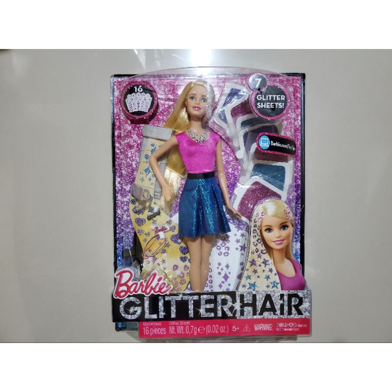 🌈現貨🌈收藏型正版2014芭比娃娃閃亮的頭髮 Barbie Glitter Hair Doll