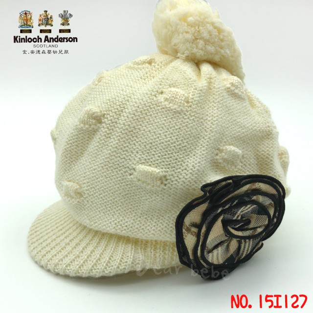 【金安德森】經典格紋小花針織帽│毛線帽 造型帽 經典格 花朵毛線帽 台灣製造 15I127