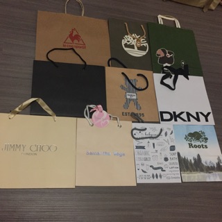 ANNA SUl、Roots、Timberland、、DKNY、le coq sportif各式紙袋