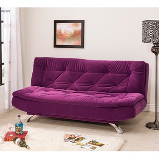 !新生活家具!《麗芙》紫色 沙發床 三人位沙發 三人座沙發 布沙發 絨布 三段調節 可拆洗 雙層坐墊