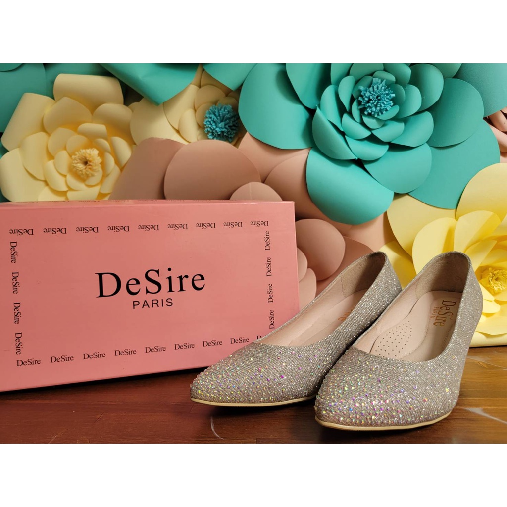 &lt;二手&gt;百貨專櫃DeSirec香檳色短跟高跟鞋US8號婚禮/婚鞋/適合各場合穿搭