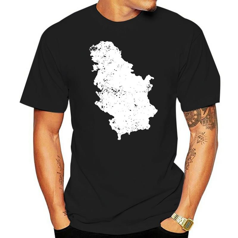 塞爾維亞和 Kosovo 地圖襯衫 Love Native Born State T 恤 2022 夏季時尚高品質新款男