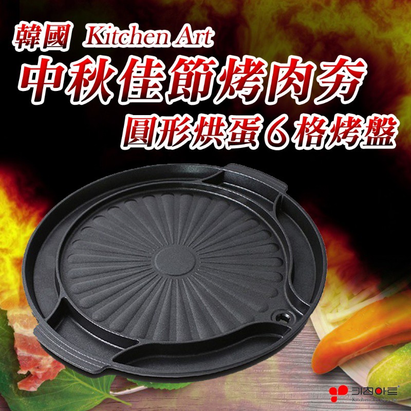 現貨 特價 韓國 Kitchen Art 圓形烘蛋6格烤盤(40cm)