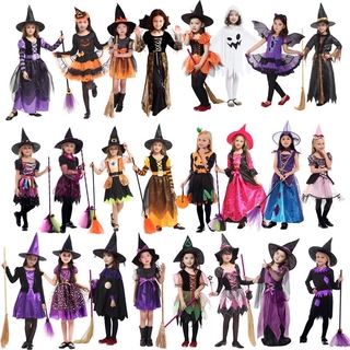 【現貨-實拍】萬聖節演出服 造型服飾 兒童演出服女童服裝女巫婆精靈蝙蝠服裝套裝披風