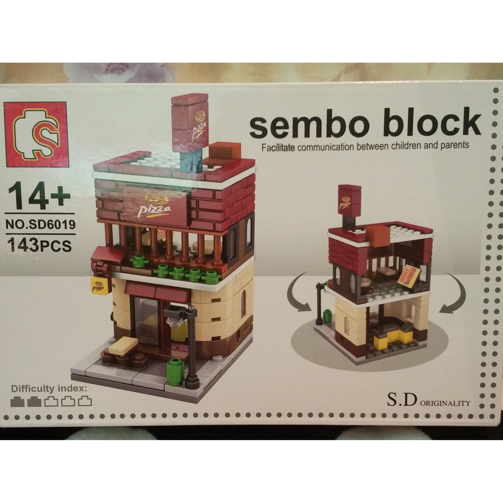 微型積木 sembo block 積木 街景 披薩店 143pcs  (SD6019)